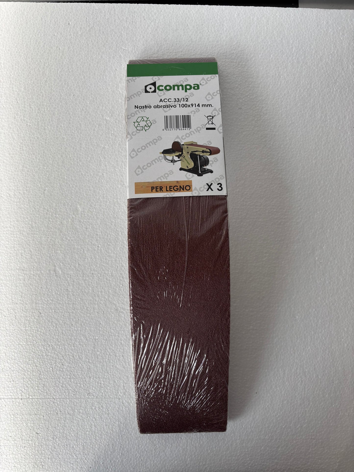 Nastro abrasivo 100 x 914 mm P80 3pz. Acc.33/12 x levigatrice a nastro/disco BS 100/150