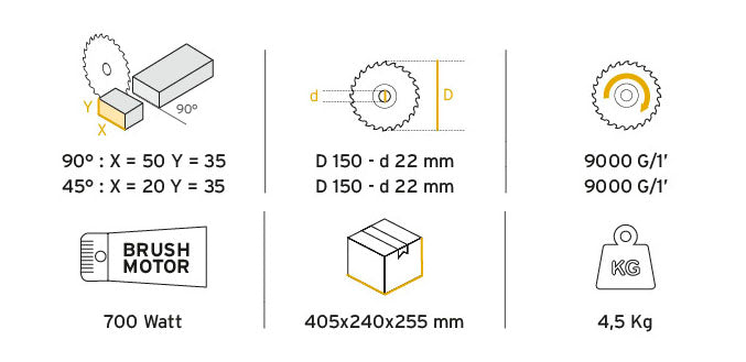 Troncatrici per metalli TRMA150 700W