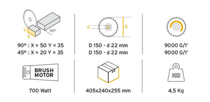 Troncatrici per metalli TRMA150 700W