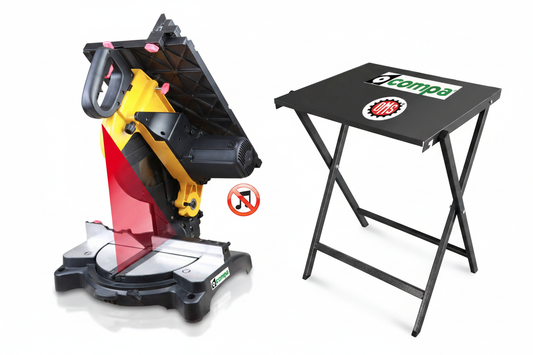 Troncatrice ORANGE 305 ECO e Tavolino Acc.1 affiancati